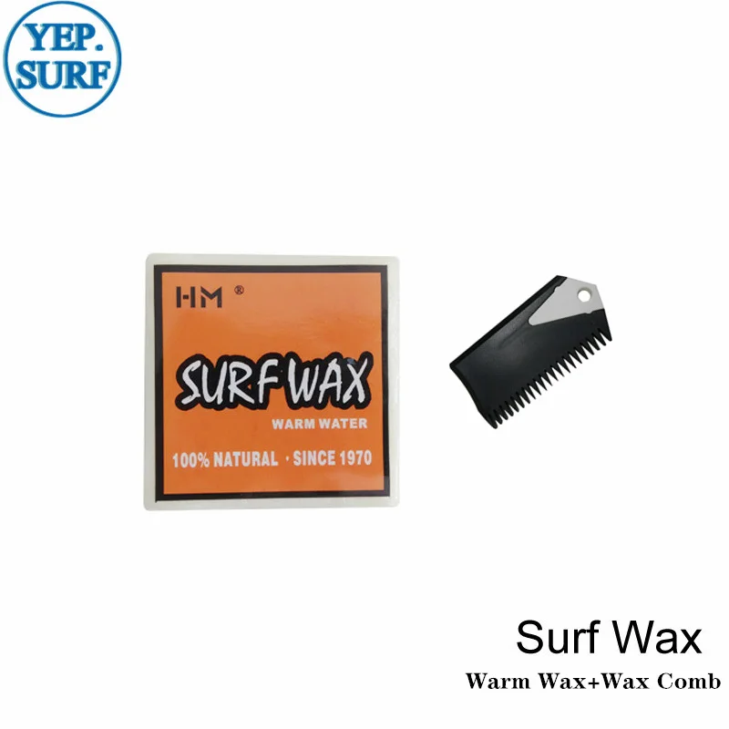 Anti-slip Surf Wax with Wax Remove Comb, Universal Skimboard and Skateboard Accessory, Warm and Cool, Cold Base, Hot and Cold