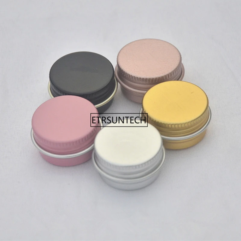 500pcs Empty Mini 5g Aluminium Jars Metal Pink Gold Black Sample Lip Balm Deodorant Cream Mask Tin Case Makeup Container F3487