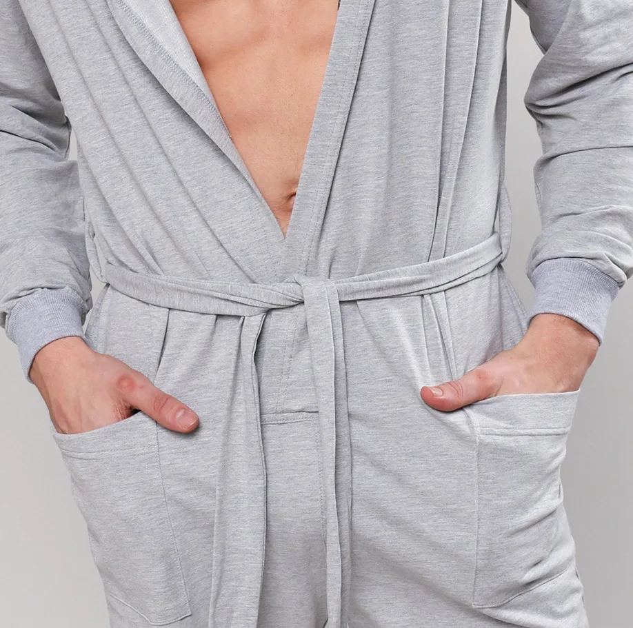 Combinaison pyjama à manches longues pour hommes, grenouillères sexy, salopette une pièce, vêtements de nuit de salon pour adultes, vêtements de