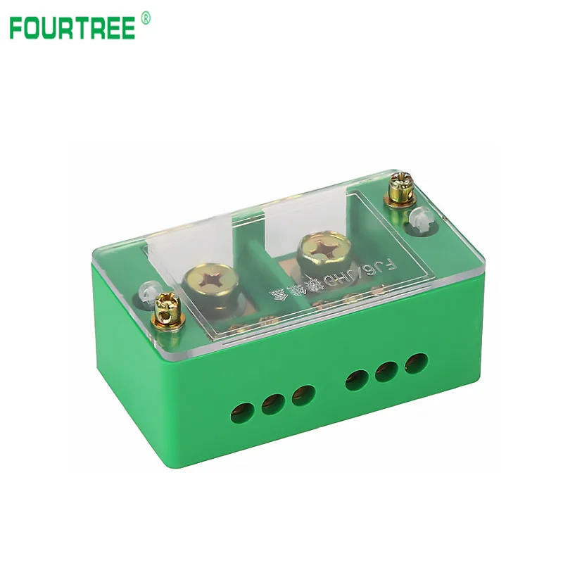 2 In 6 Out High Power Junction Box Quick Connect 220V Single Phase Household Zero-fire Shunt Terminal Block Box Metering Case