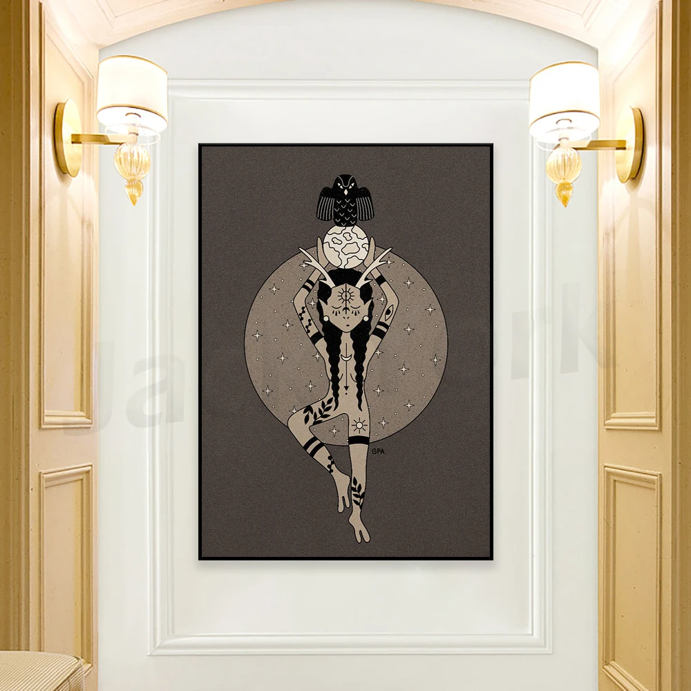 Concentration Print, Female Empowerment, Plant Lady, Self Love Art, Plant Illustration, Boho Art