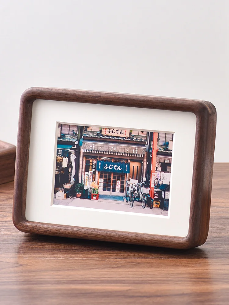 

Solid Wood Rounded Photo Frame Set 6 Inch 7 8 10 Inch A4 Developed Photos Into Photo Frame Black Walnut Teak