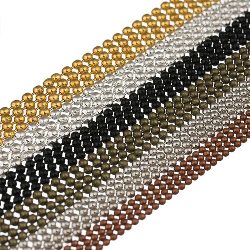 10 Meter/lot 1.2 1.5 2 mm Metal Ball Bead Chains Bulk for Jewelry Making Diy Bracelet Necklaces Black Gold Color High Quality