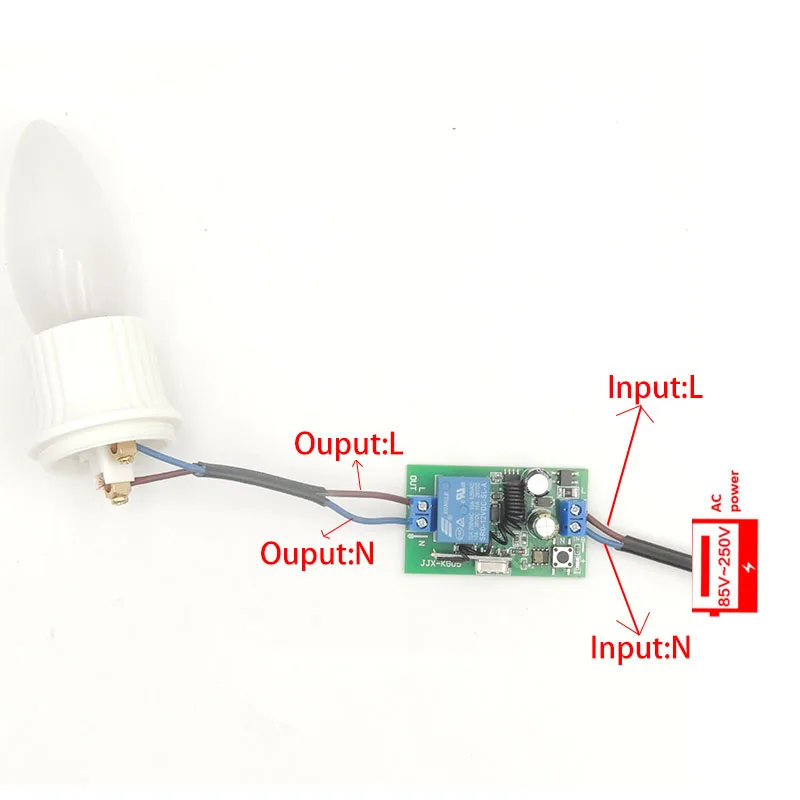 Wenqia inteligentny przełącznik 433MHz RF pilot zdalnego sterowania AC 85-220V 1CH przekaźnik odbiorczy sterowania dla korytarza pokój/Led/światło w