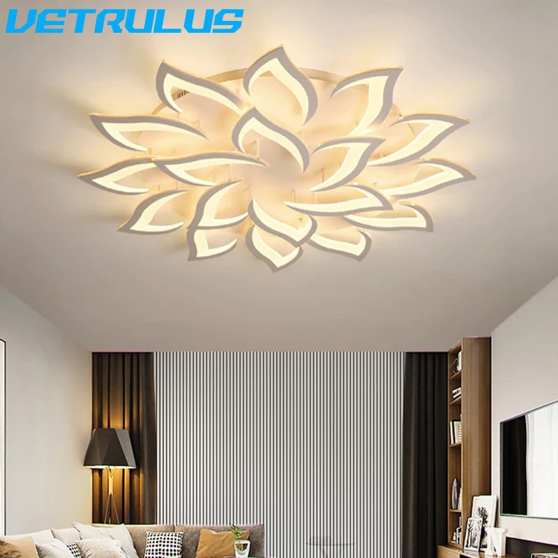 Led Ceiling Lights Modern Chandelier Luxury Leaf-Shape Bedroom Ceiling Lamp Indoor Lighting Fixture Home Living Room Decoration