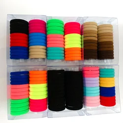 24PCS Girls Black Elastic Hair Rubber Bands Big Colorful Hair Tie For Women Ponytail Holder Gum Rope kids Hair Accessories Set