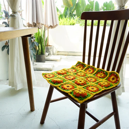 15in Handmade Crochet Blanket Tablecloths granny square throw Seat Cushion home Decor Coaster Mat Pad  40X40cm