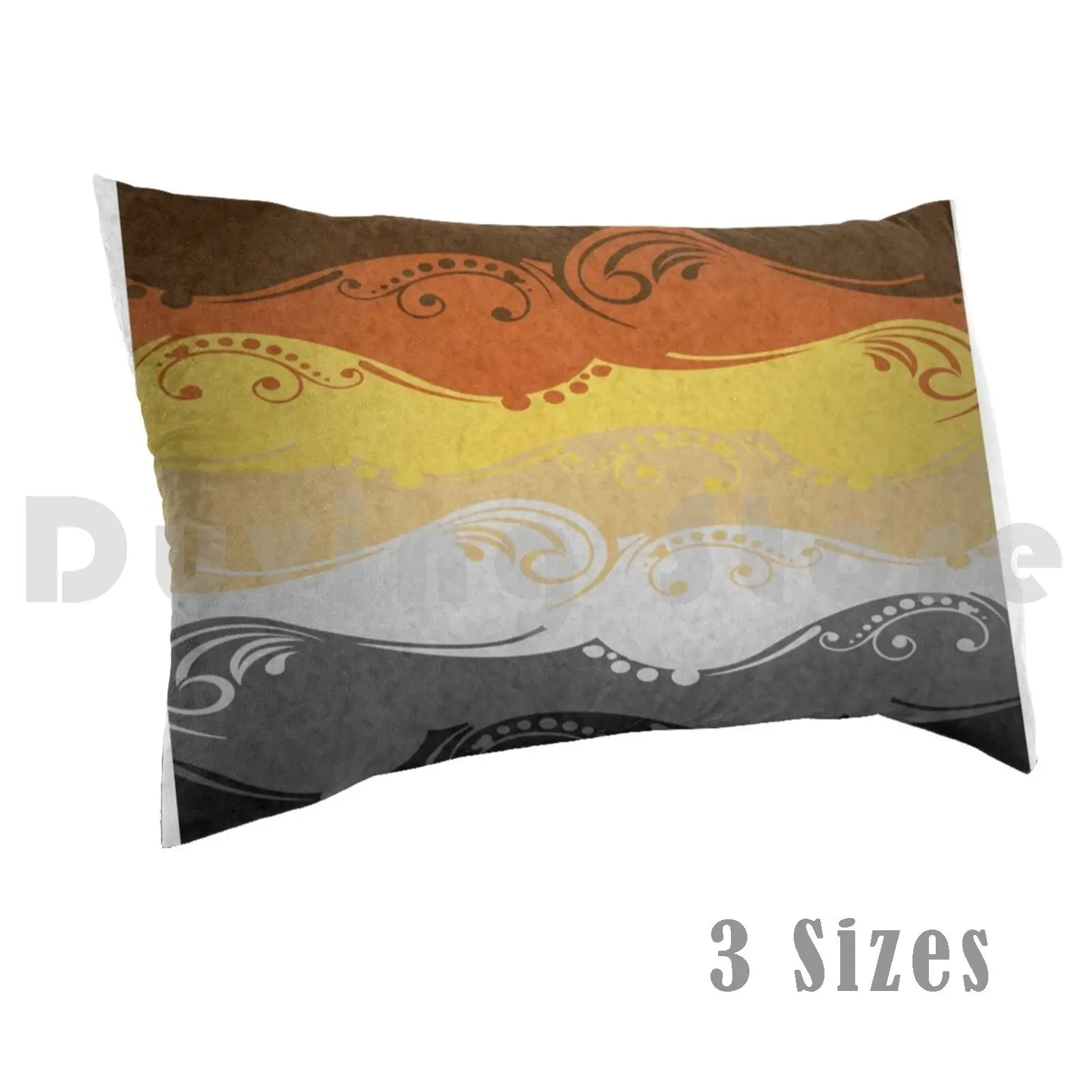 Bear Ornamental Flag Pillow Case 20*30 Inch Bear Pride Flag Swirl Ornamental Swoop Bear Bear Pride