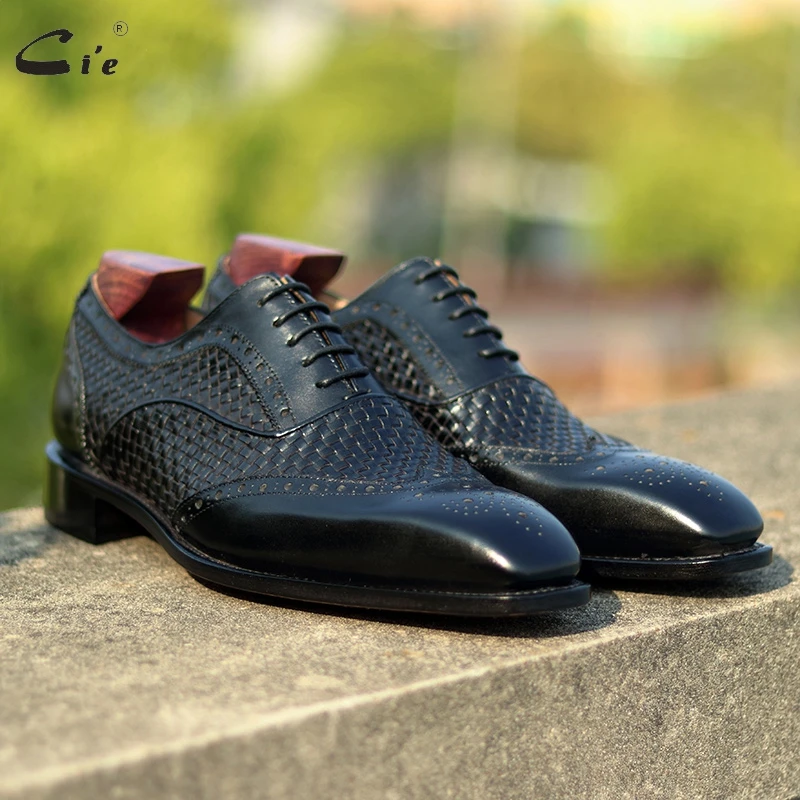 cie Leather Outsole Men Suit Shoes Oxford Brogues Office Goodyear Welted Dress Shoes Full Grain Calf Leather Breathable OX809