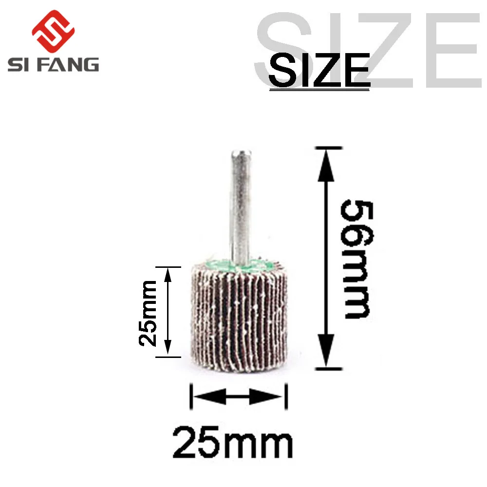 5PC Schleifpapier Schleifen Klappe Polieren Räder Schleif Disc Shutter Polieren Rad Für Rotary Dremel Werkzeug 60/80/120 körnung 6MM Schaft – Detail 5