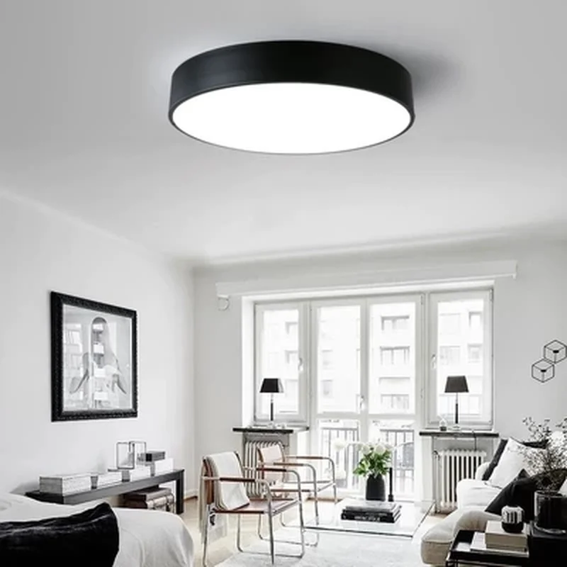 Modern Minimalism Matte Black White Cubar Design Led Ceiling Lights Acrylics Shades Dining Room Bedroom Dimmable Ceiling Lamps