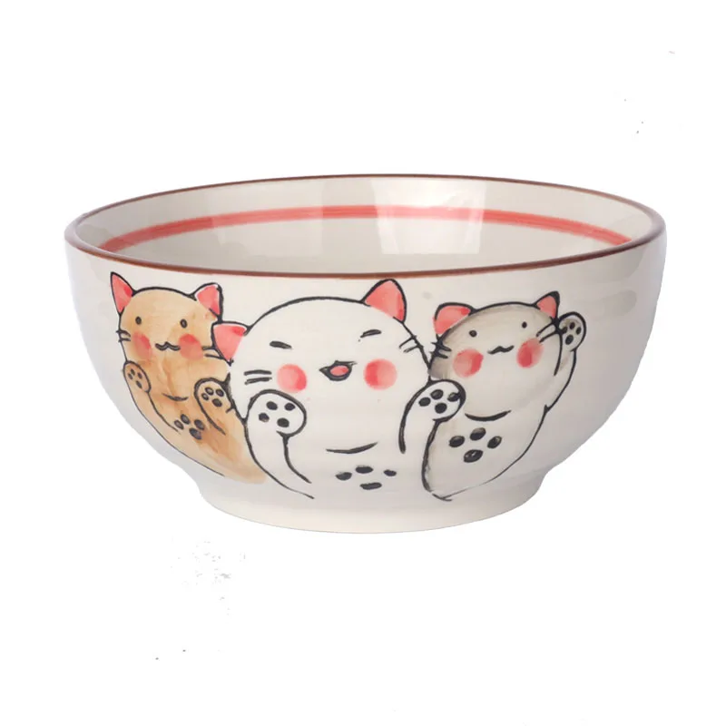 1pc Japanese Underglaze Hand-painted 7-inch Ceramic Household Ramen Soup Bowl Tableware Commercial Restaurant Noodle Bowl Large