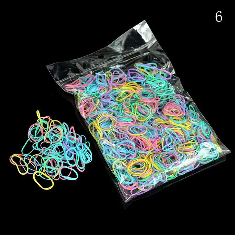 1000pcs/pack Rubber Rope Ties Braids Plaits hair clip Hair Bands headband Ponytail Holder Elastic Hair Accessories