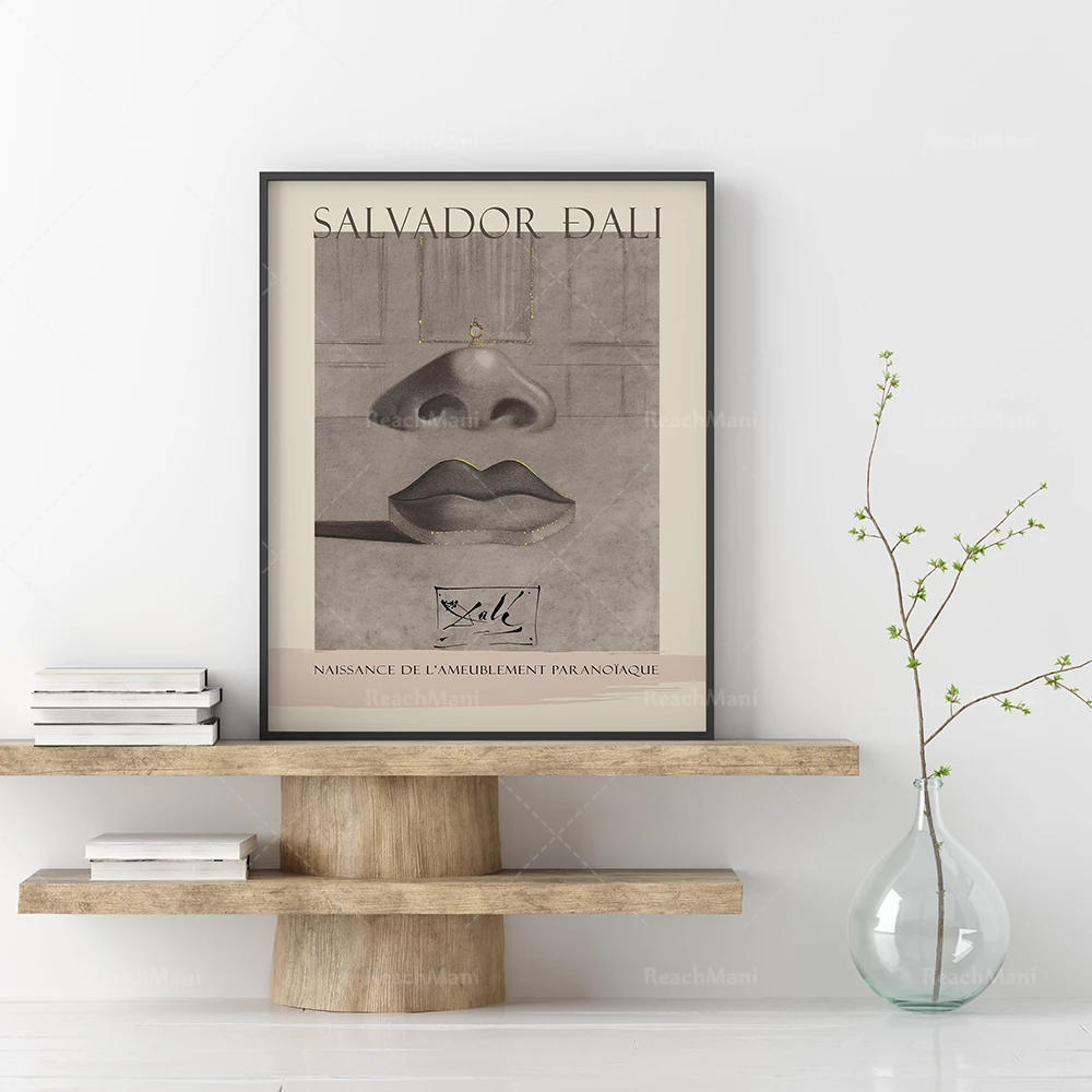 Salvador Dali Lip Exhibition Printable Posters | Digital Printing | Museum Posters | Printable Wall Decorations | Spanish Master