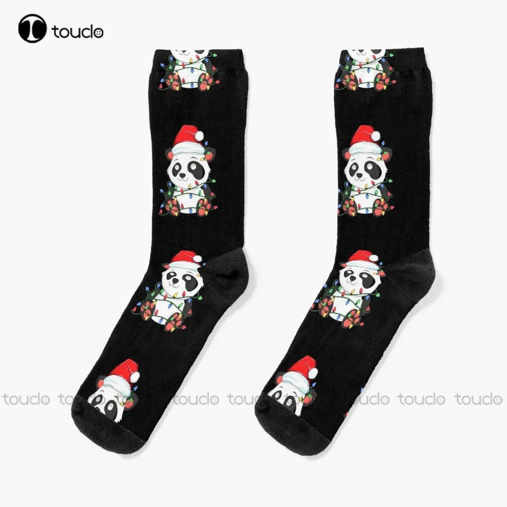 

Panda Christmas Tree Light Socks Ankle Socks For Women Christmas New Year Thanksgiving Day Gift Unisex Adult Teen Youth Socks