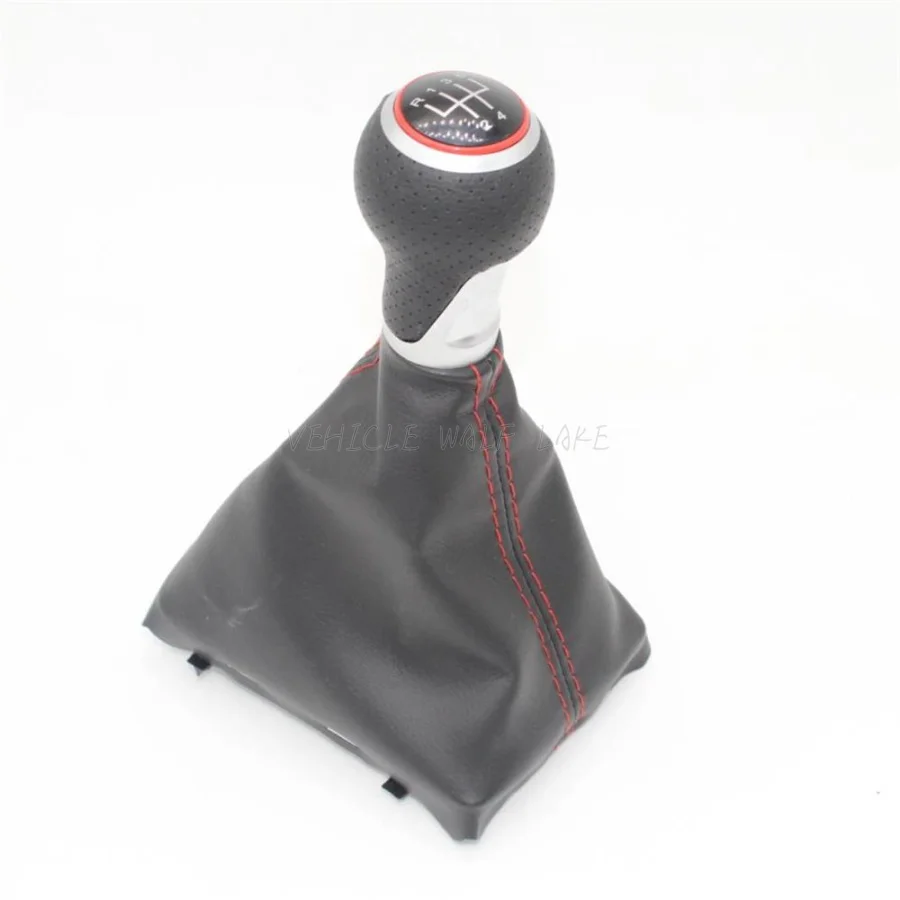 

For Audi A6 C6 S6 Avant 2005 2006 2007 2008 2009 2010 2011 Car 5 Speed Car Gear Stick Level Shift Knob PU Leather Cover