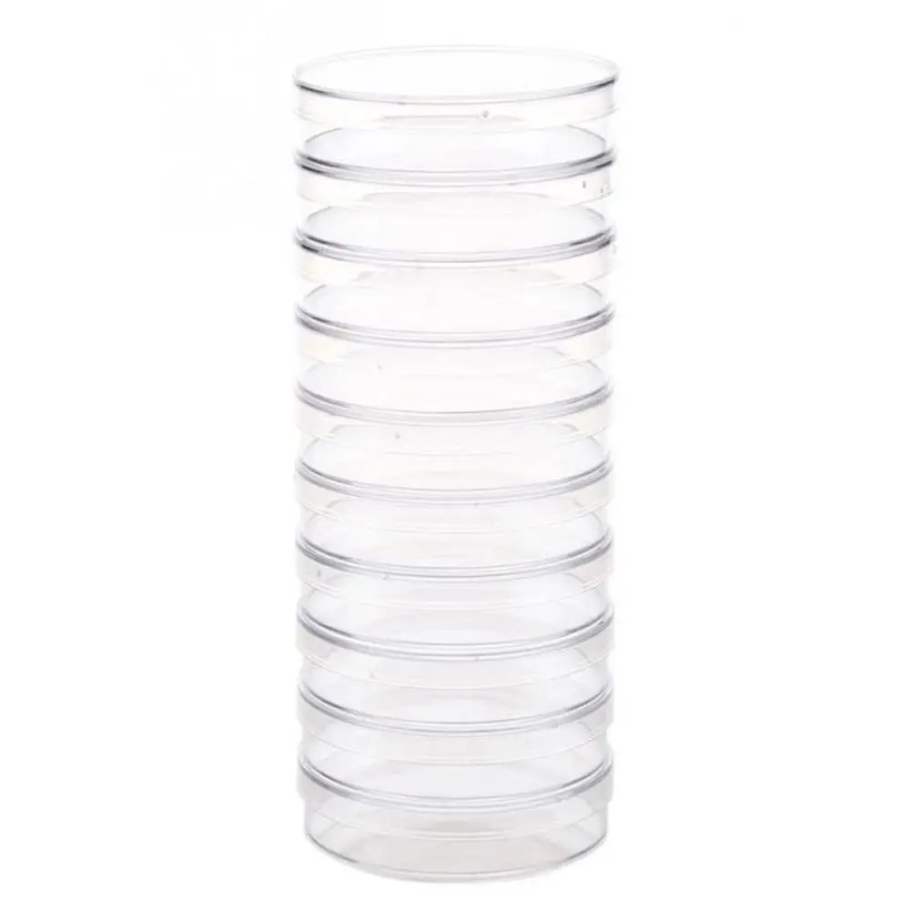 10Pcs Plastic Sterile Petri Dishes Bacteria Culture Dish with Lids 55x15mm for Laboratory Biological Scientific School Supplies
