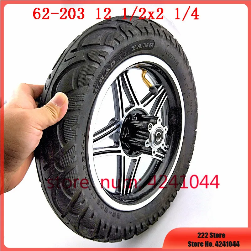 12 1/2 X 2 1/4  62-203 wheels 12.5 inch tire + alloy rims fits Many Gas Electric Scooters and e-Bike ,Folding electric bicycle