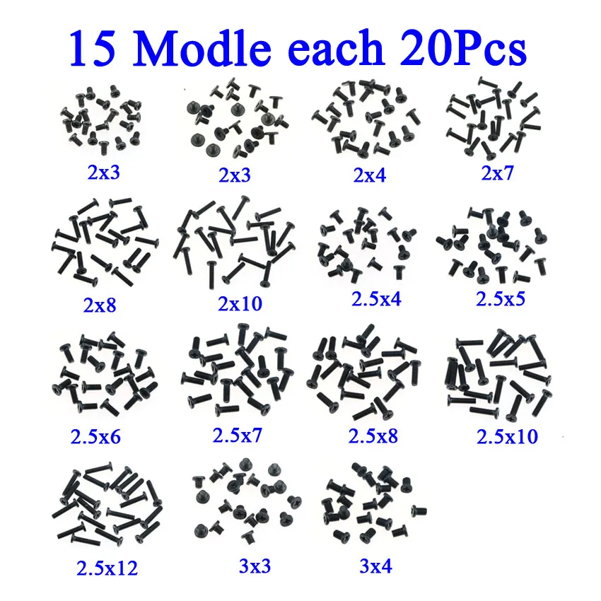 300Pcs M2 M2.5 Screw Replacement kit M3 Notebook Computer Screw Replacement For HP Intel Sony Asus Lenovo Toshiba Gateway Samsun