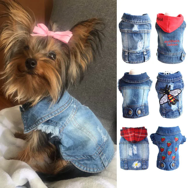 Summer Jeans Series Dog Shirt Denim Clothes for Small Dogs Puppy Chihuahua Cowboy Jacket French Bulldog Outfit Cat Costumes