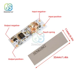 3V-24V 3A Capacitive Touch Sensor Switch Coil Spring Switch LED Dimmer Control Switch 12V for Smart Home LED Light Strip