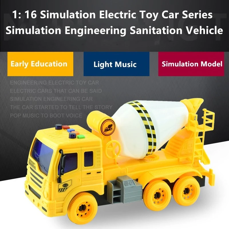 

Multifunctional Simulation Engineering Music Vehicle Cool Lighting Early Education Electric Inertia Engineering Truck Kids Toys