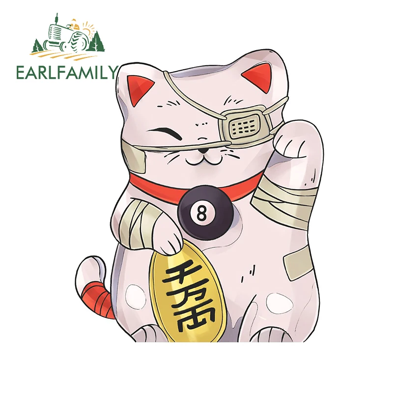 EARLFAMILY 13cm x 10,9 cm für Maneki Neko Katze Auto Lkw Aufkleber Stoßstange Fenster Mode DIY Lustige Auto Aufkleber vinyl Dekoration