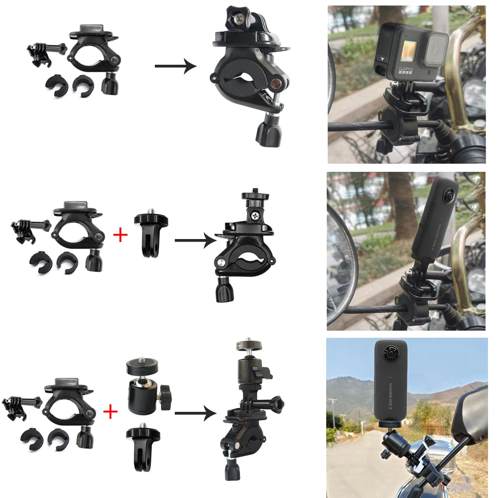 دراجة المقود جبل دراجة المقعد القطب محول ل GoPro بطل 9 8 7 6 5/DJI oomo عمل/Insta360 واحد R الرياضة كاميرا اكسسوارات