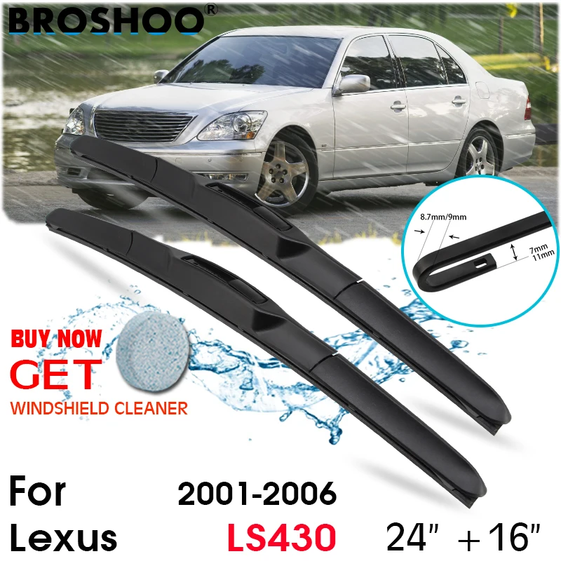 

Car Wiper Blade Front Window Windscreen Windshield Wipers Blades J hook Auto Accessories For Lexus LS430 24"+16" 2001-2006