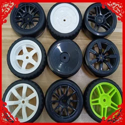 4pcs/set 63mm plastic rim 7 spoke wheel rubber tire for WPL D12 hobby model car 1-10 WPL D12 drift truck upgraded part