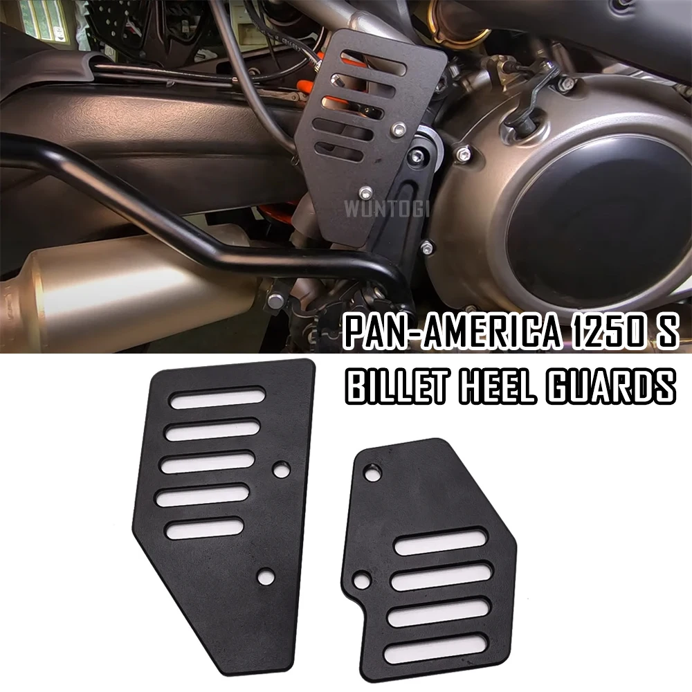 

For Pan America 1250 S PA1250S PAN AMERICA1250 2021 2022 Motorcycle Accessories Billet Heel Guards CNC Aluminum Black 1 Pair