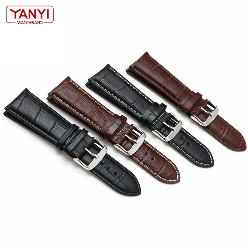 Genuine Leather Watch Strap 22mm 23 24 26mm 28mm watchband pin Clasp mens leather bracelet general watch band alligator grain