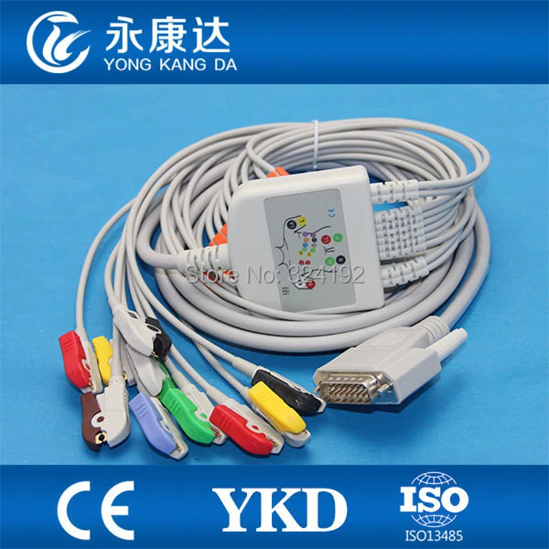 

Free shipping FOR FOR Nihon Kohden 9130 EKG cable,NK DB15M 10-lead EKG cable IEC ,NK DB15M DIN3.0, 4.7K resistance