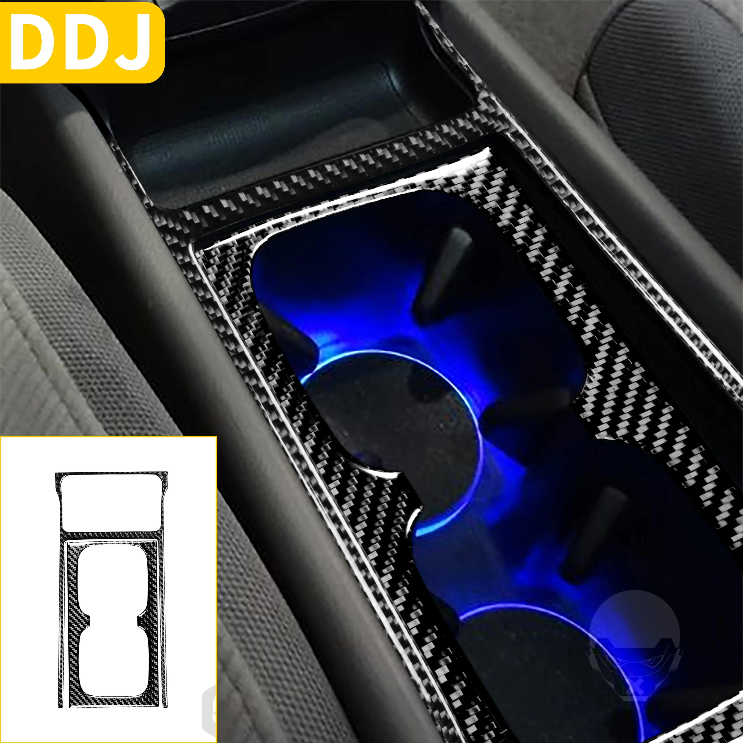 

For Honda Civic 8 8th Gen 2006 2007 2008 2009 2010 2011 Center Armrest Cupholder Panel Frame Trim Carbon Fiber Stickers Interior