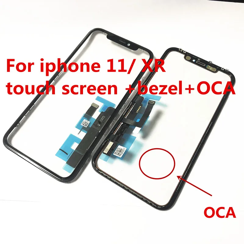 Original LCD Touch Panel Digitizer Sensor Glass with Frame + OCA Film Glue for iPhone XR 11, Screen Cover Repairing, Original