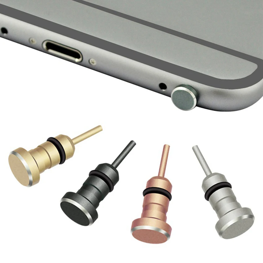 3.5mm Jack Anti Dust Plugs for Smartphone Aluminum Alloy Headset Jack Dust Plug 2 in 1 Universal Dustproof Plug Card Pin