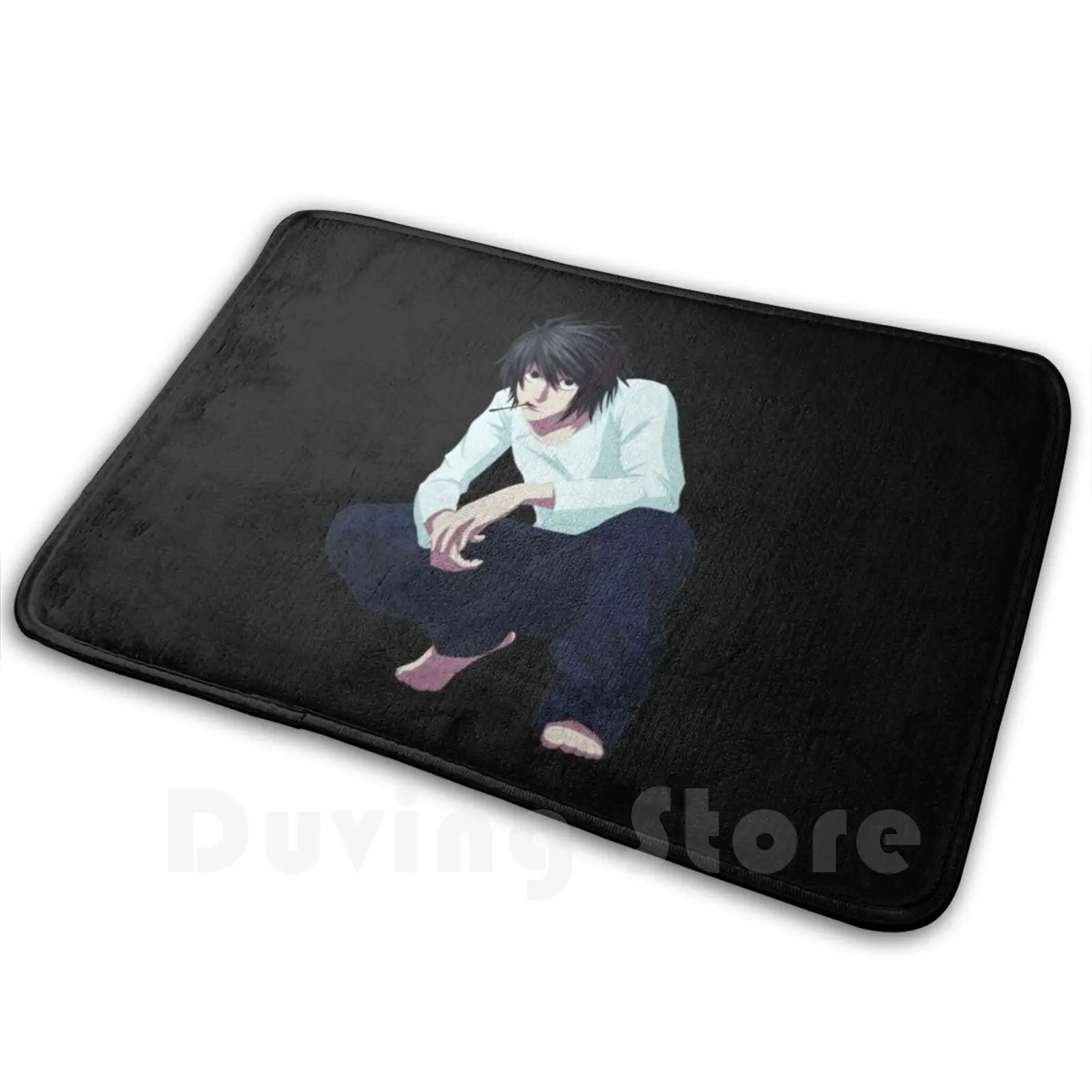 L en posición típica sentada alfombra suave antideslizante alfombra cojín Death Note Shinigami Anime luz Japón dibujos animados Dios de