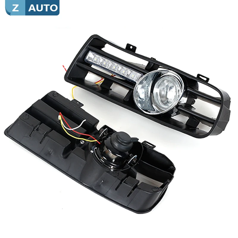 1 Pair Car LED DRL Headlights For VW Golf MK4 1997-2006 Day Running Lights fog Lamps 4 lights headlight Fog Lights