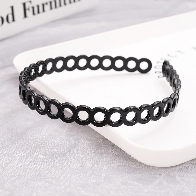 1pc Mode Welle Herren Frauen Unisex Kunststoff Harz Schwarz Welliges Haar Kopf Hoop Band Sport Stirnband Haar Zubehör Kopfschmuck