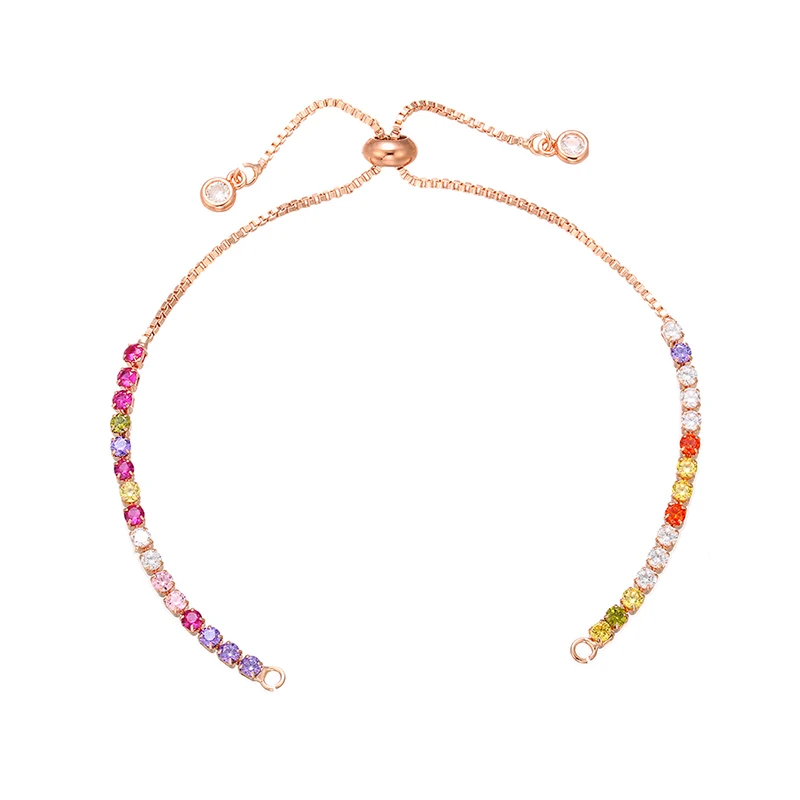 ZHUKOU 2.5x240mm Brass rhinestone adjustable bracelet chain for jewelry making diy bracelet chains accessories model:VL21