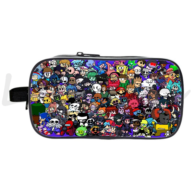 Game Friday Night Funkin Pencil Case Students Double Layer Pencil Bag Girls Makeup Box High Quality Pen Bag Anime Stationery Bag