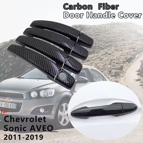 Carbon Fiber Door Handle Cover Accessories for Chevrolet Sonic AVEO Holden Barina 2011 2012 2013 2014 2015 2016 2017 2018 2019