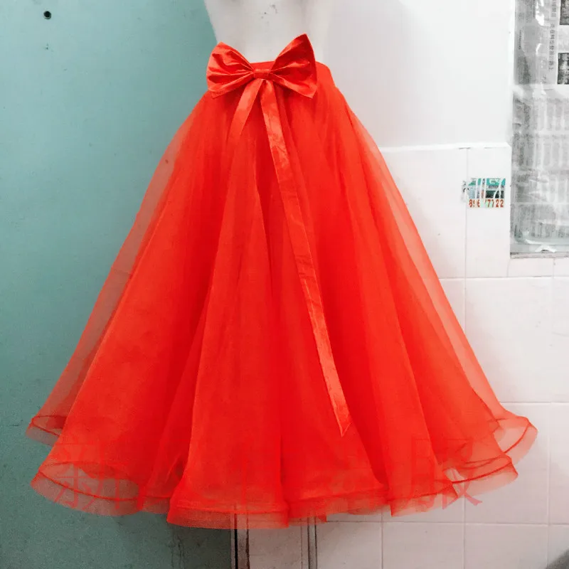 Custom Made Nieuwe Pluizige Garen Grote Schommel Rok Waltz Nationale Standaard Dans Rok Moderne Dans Sociale Dans Praktijk Rok