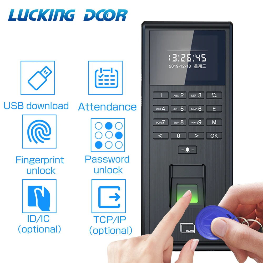 1000 Users Access Control and Time Attendance TCP/IP Fingerprint Biometric Keypad Compatible for Indoor Access control system