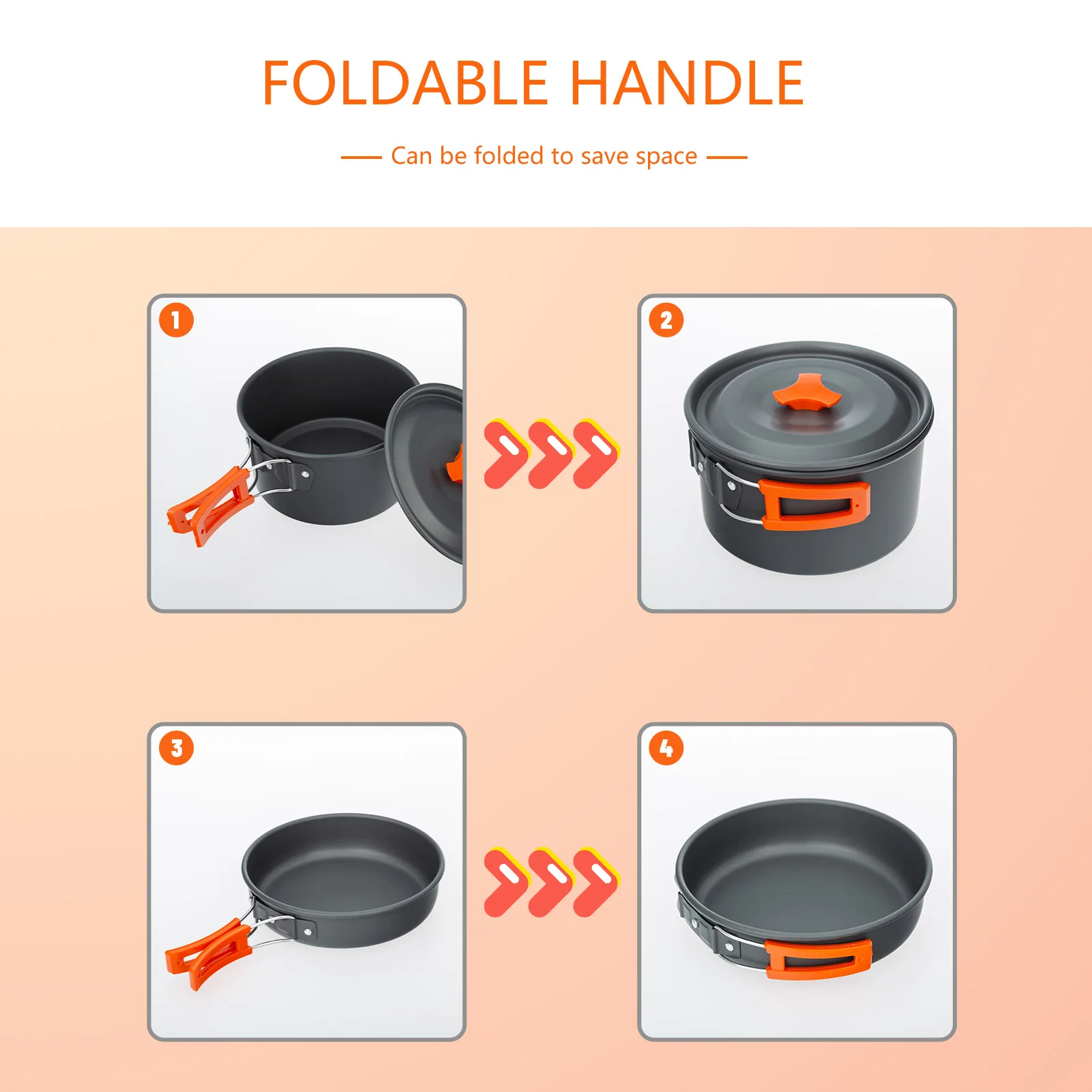 10PCS Camping Cookware Set Lightweight Portable Camping Cookware Picnic Cooking Set With Foldable Spoon Fork Cutter for Hiking