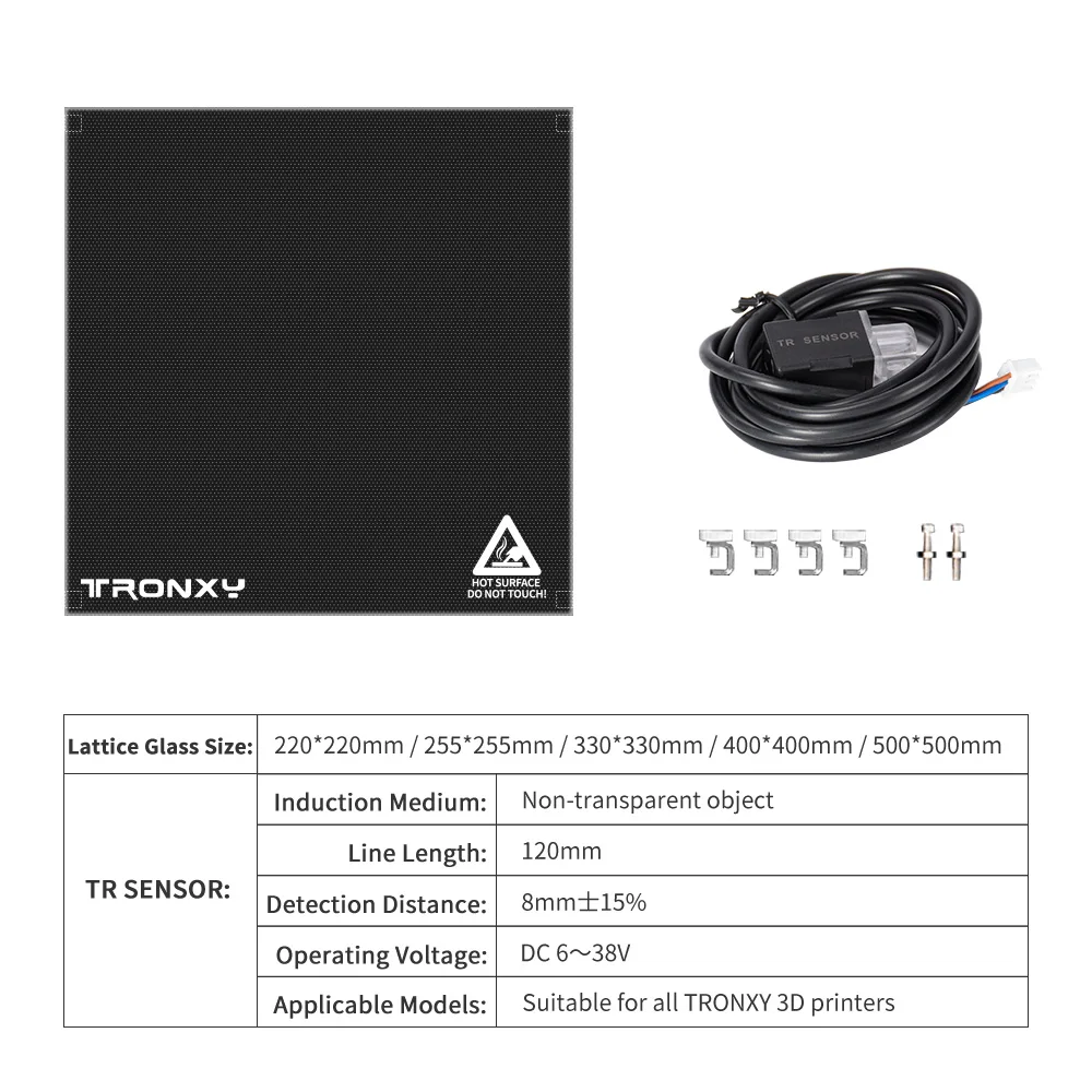 Glass Plate+Auto Leveling Heatbed Position Adjustment Inductive Proximity Sensor TRONXY Inductive glass sensor