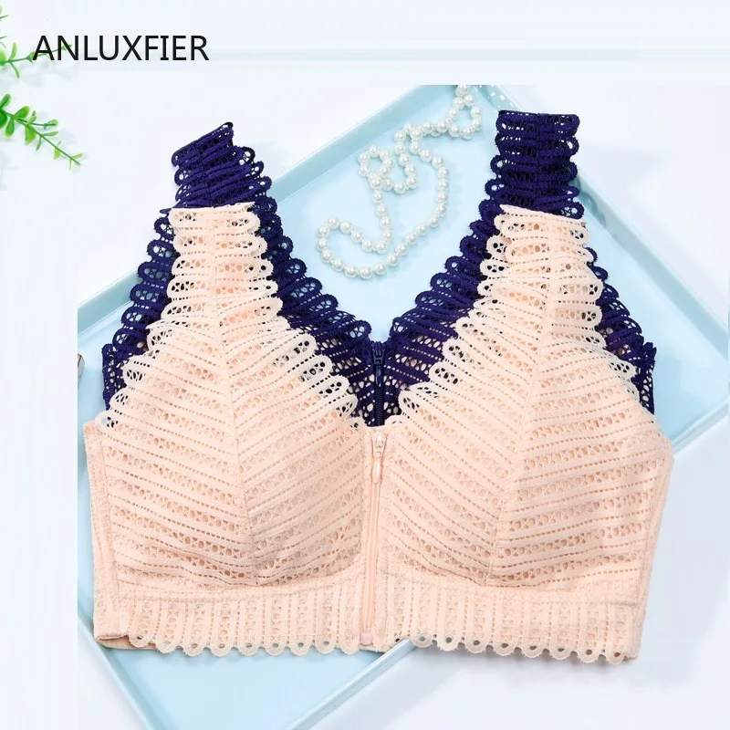 H9643 Front Zipper No Steel Ring Bra After Breast Cancer Surgery Full Cup Bras Underwear Mastectomy Special Gathering Lingerie