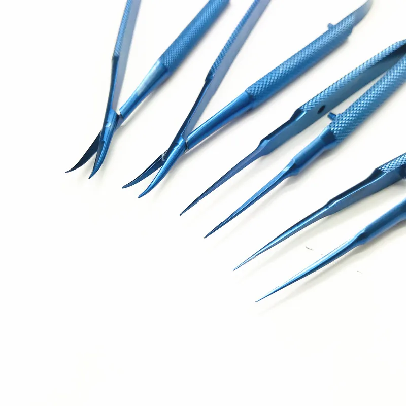 ไทเทเนียม 14 ซม.Ophthalmic microsurgery Instruments ชุดกรรไกรเข็มผู้ถือคีม