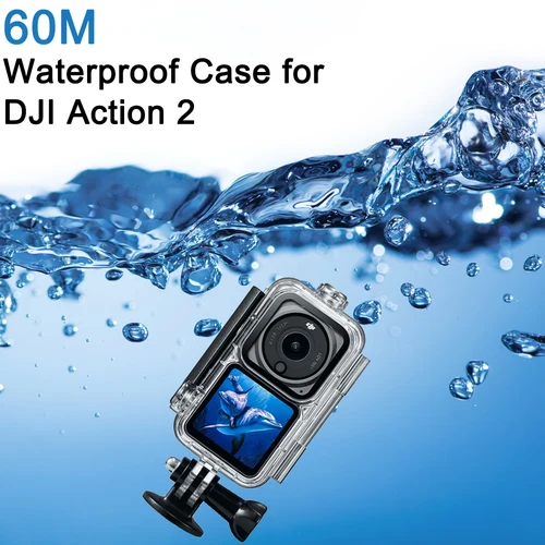 Imagen 2 del producto Funda carcasa impermeable para DJI Action 2, carcasa protectora, filtro de cubierta de buceo subacuático para accesorios DJI Osmo Action 2