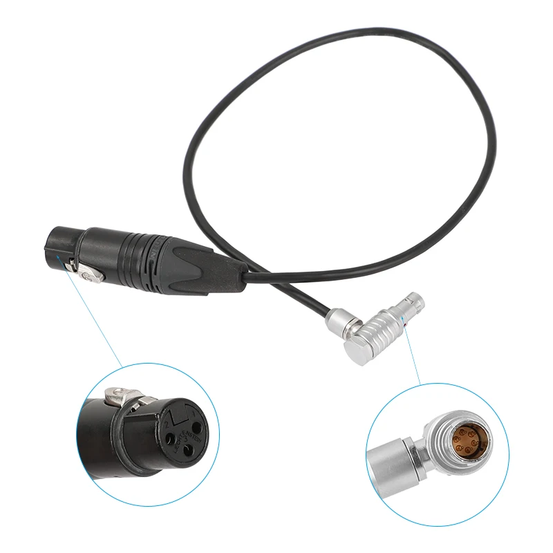 CAMVATE Audio Cable XLR 3 Pin Female To 0B 6 Pin Male For ARRI Alexa Mini LF Camera (Right Angle)